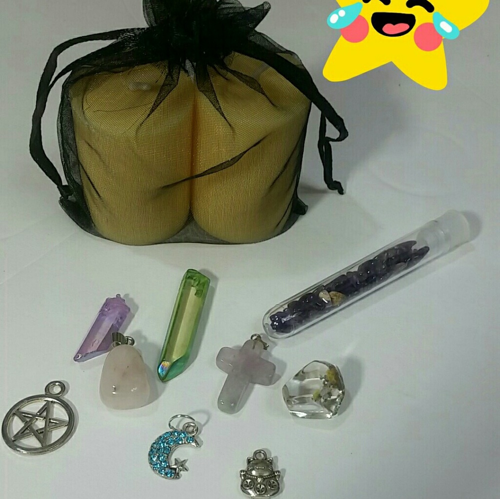 Wiccan charm necklace with crystal vial gift - Picture 1 of 6
